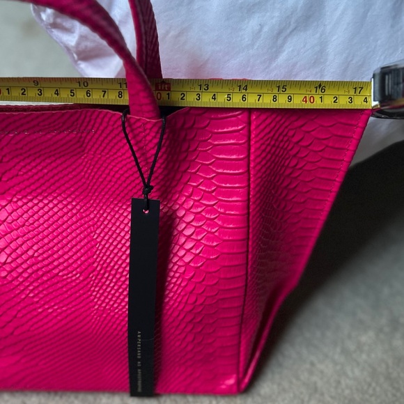 Ampersand As Apostrophe Half Tote • Neon Pink Python • NWT - Picture 8 of 10